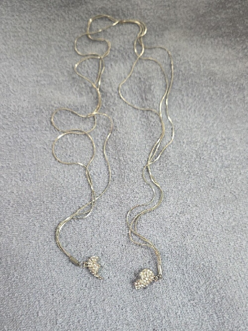 Sparkling Heart Pendant Necklace - Silver - Picture 2 of 2